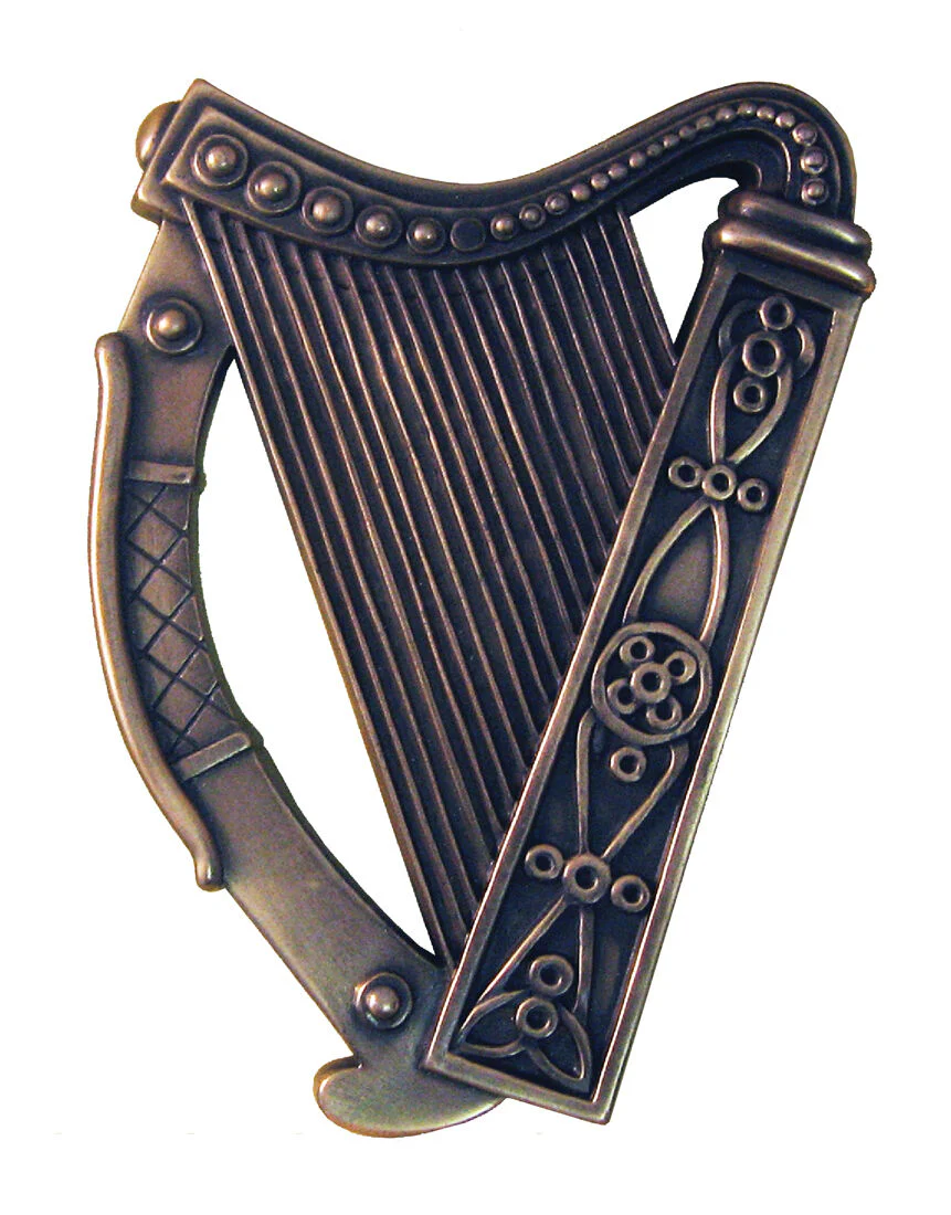 Bronze Plated Wall Plaque With Irish Harp Design 16cm X 13cm - Image 2