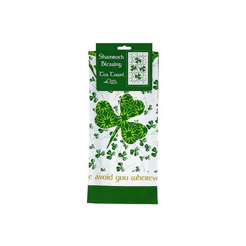 Celtic Blessing Shamrock Tea Towel - Image 2