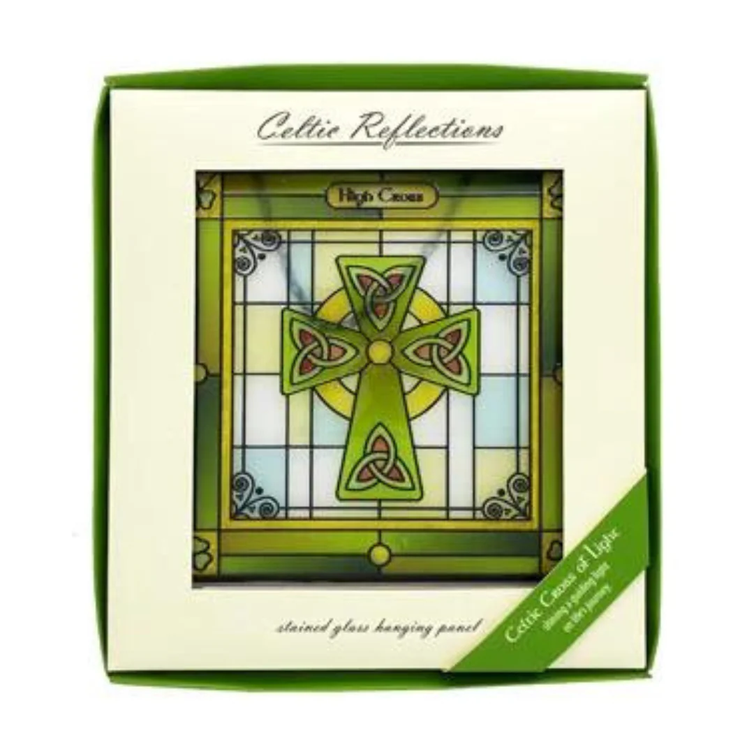 Celtic Cross Of Light Stained Glass Plaque - Image 2