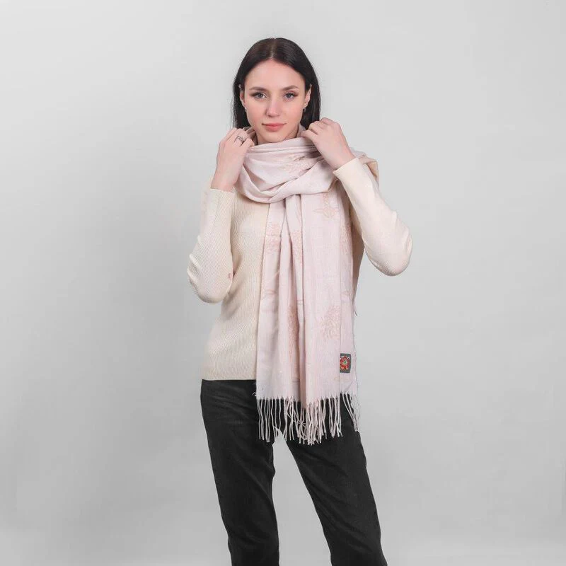 Celtic Tree Two Tone Scarf Beige - Image 2