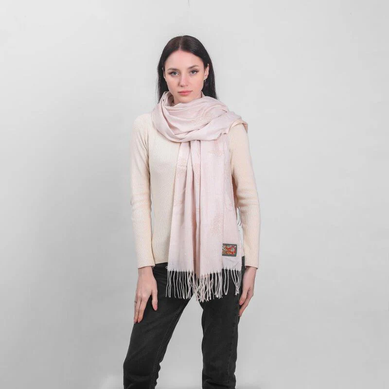 Celtic Tree Two Tone Scarf Beige - Image 3