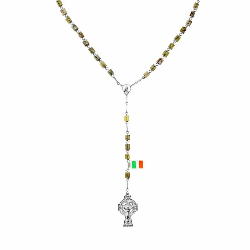 Connemara Marble Square Beads Full Rosary - Image 2