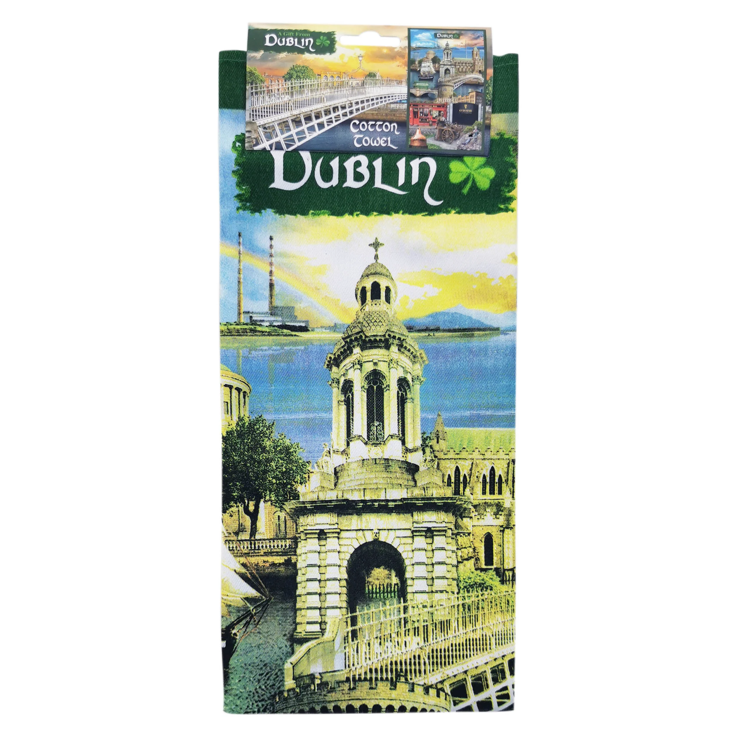 Dublin Montage Landmarks Cotton Tea Towel - Image 2