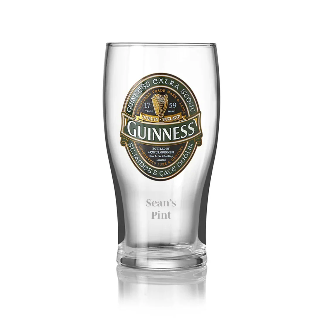 Engraved Guinness Ireland Pint Glass In Giftbox - Image 2