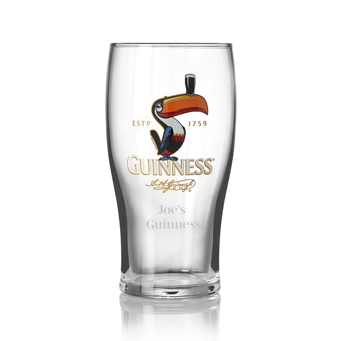 Engraved Guinness Toucan Pint Glass In Giftbox - Image 2