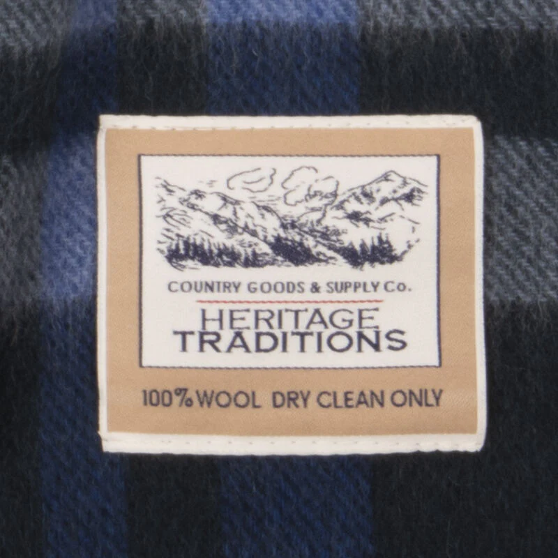 Fado Check Woollen Scarf Navy - Image 3