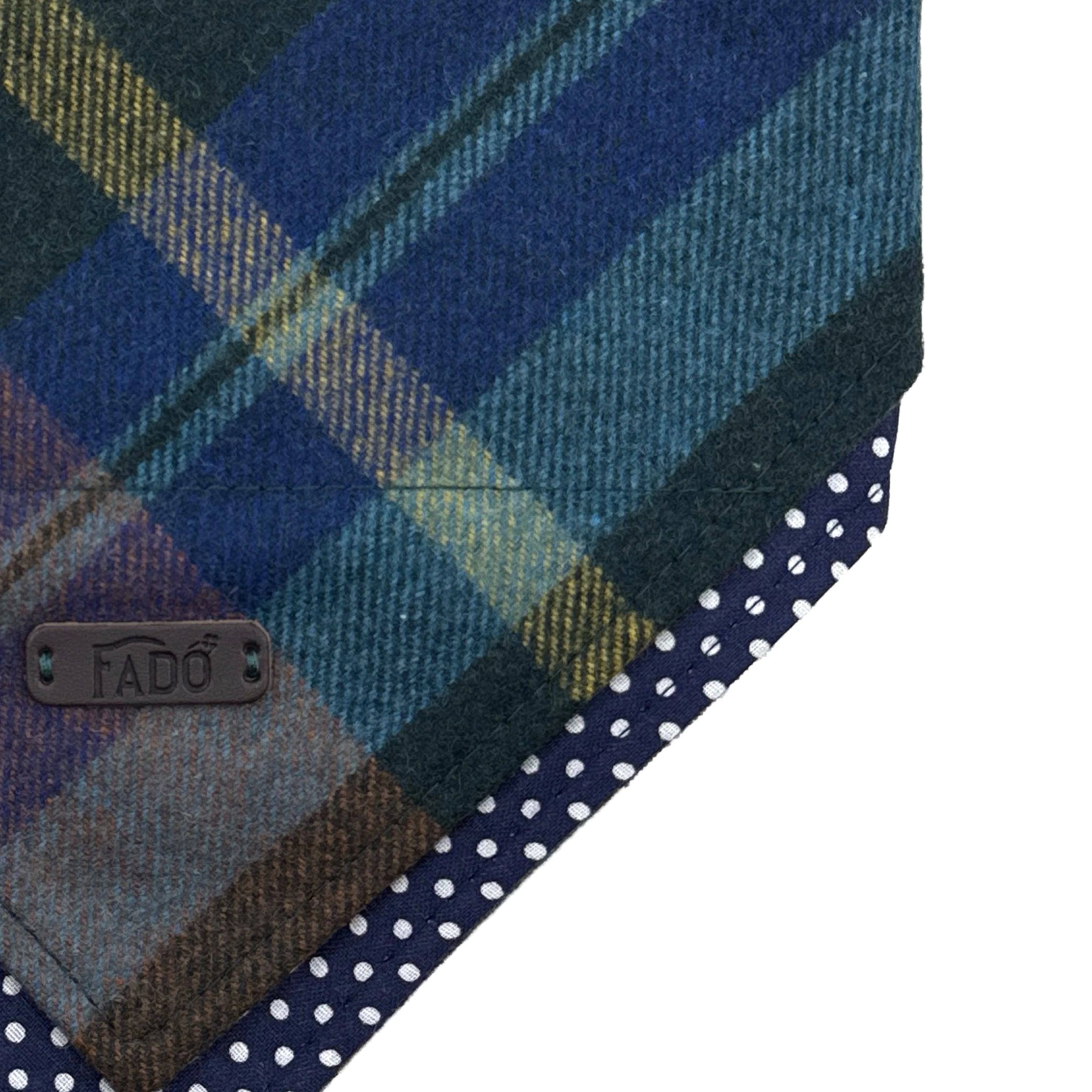 Fado Tweed Blue Check Dog Bandana - Image 5