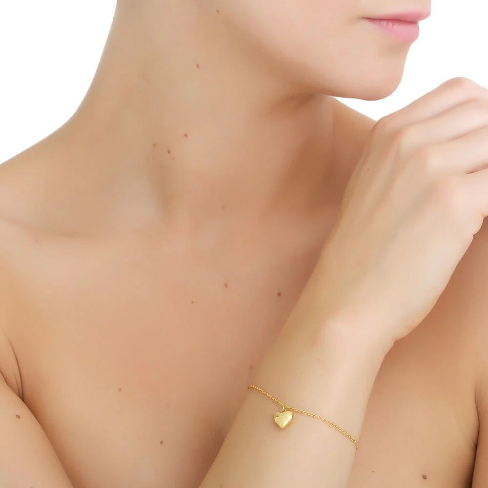 Gold Plated Amy Huberman Newbridge Silverware Bracelet With Heart Charm - Image 2
