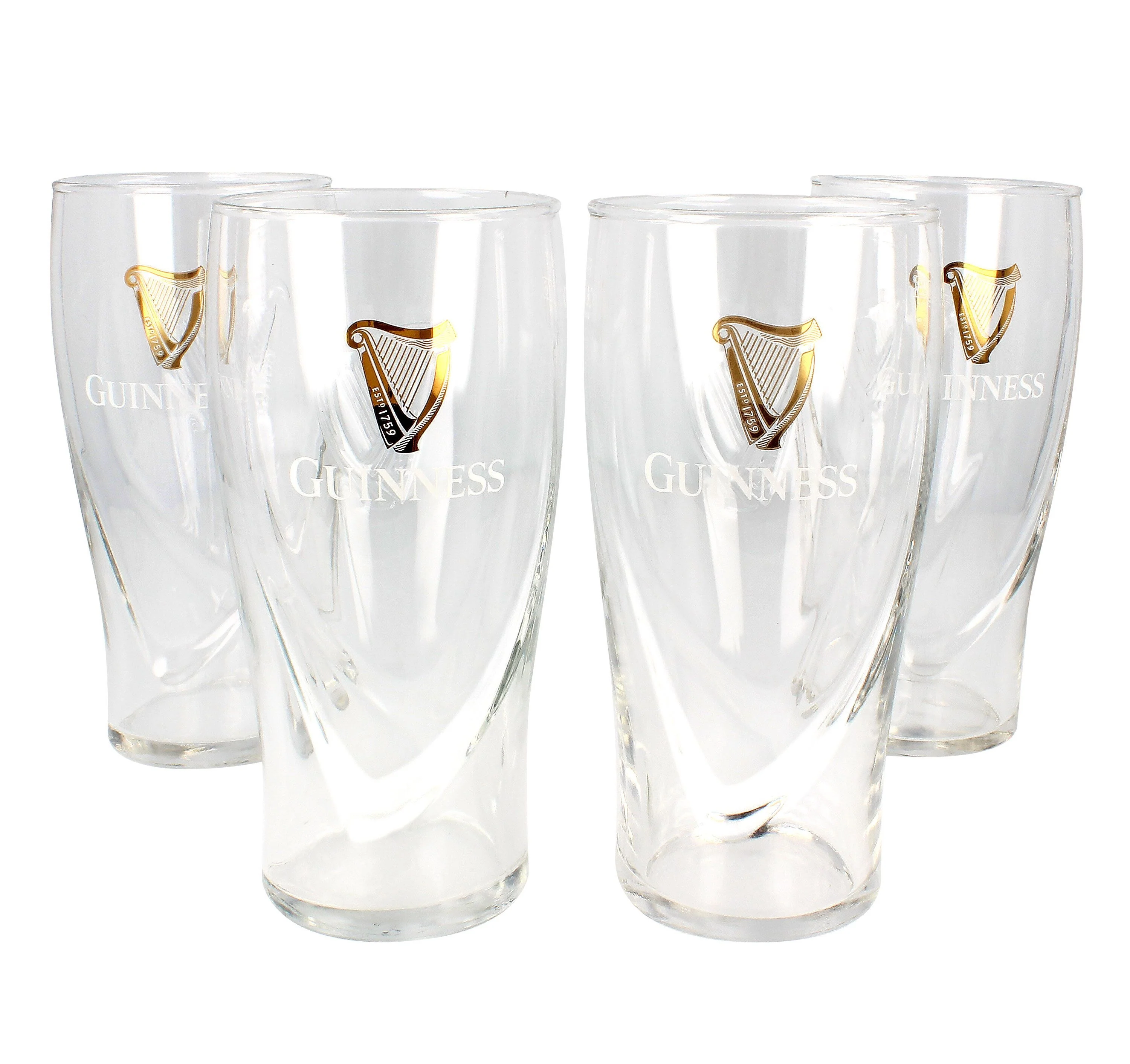 Guinness 540ml Embossed 4 Pack Pint Glass