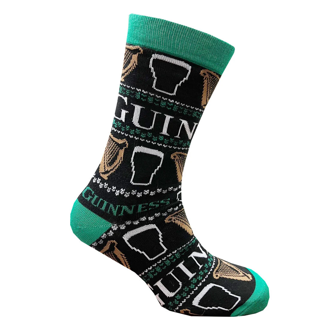 Guinness Harp & Pint Black & Green Socks - Image 2