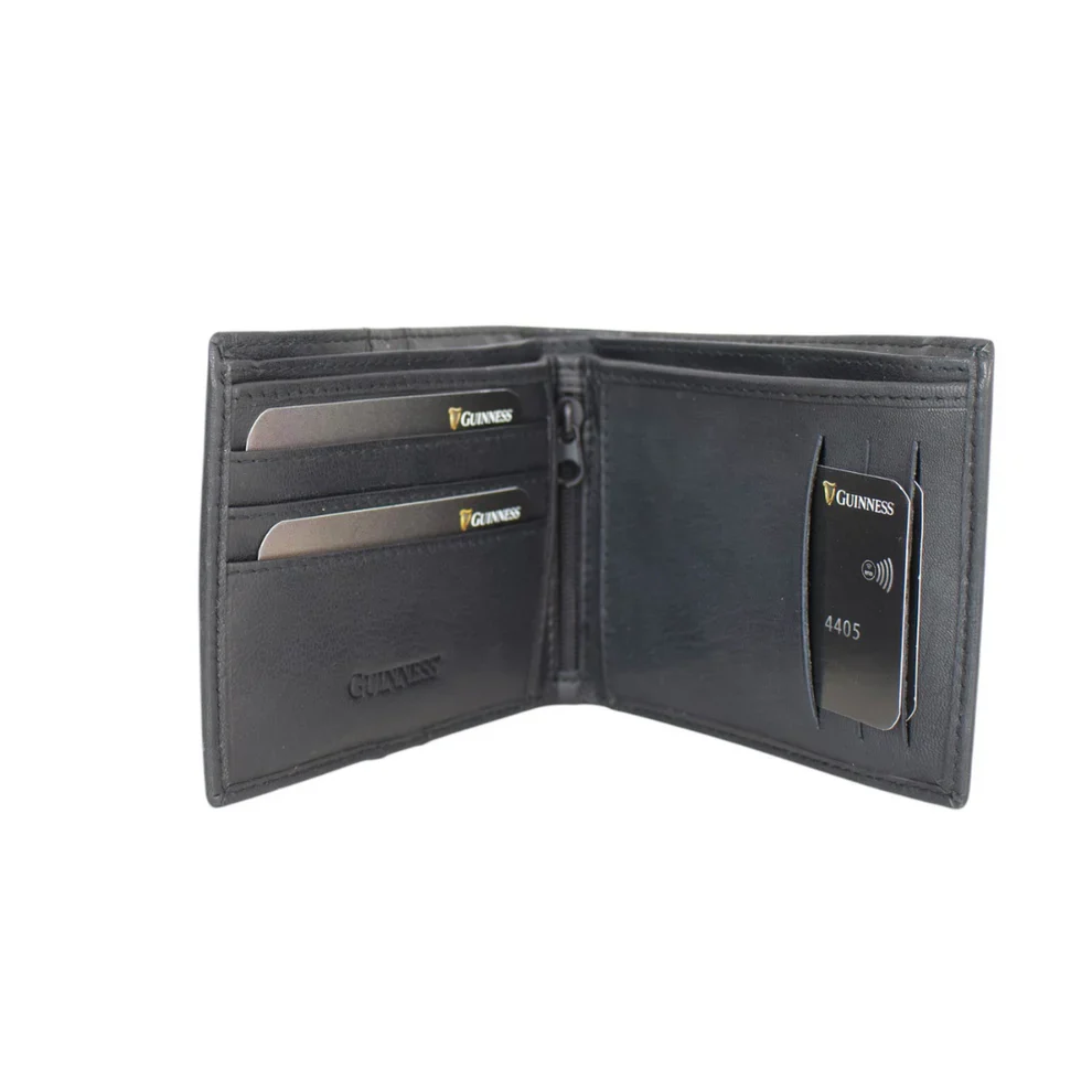 Guinness Leather Wallet With Zip Pocket - Image 3