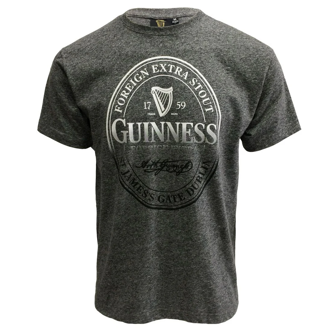 Guinness Stamp Round Neck Grey T-Shirt