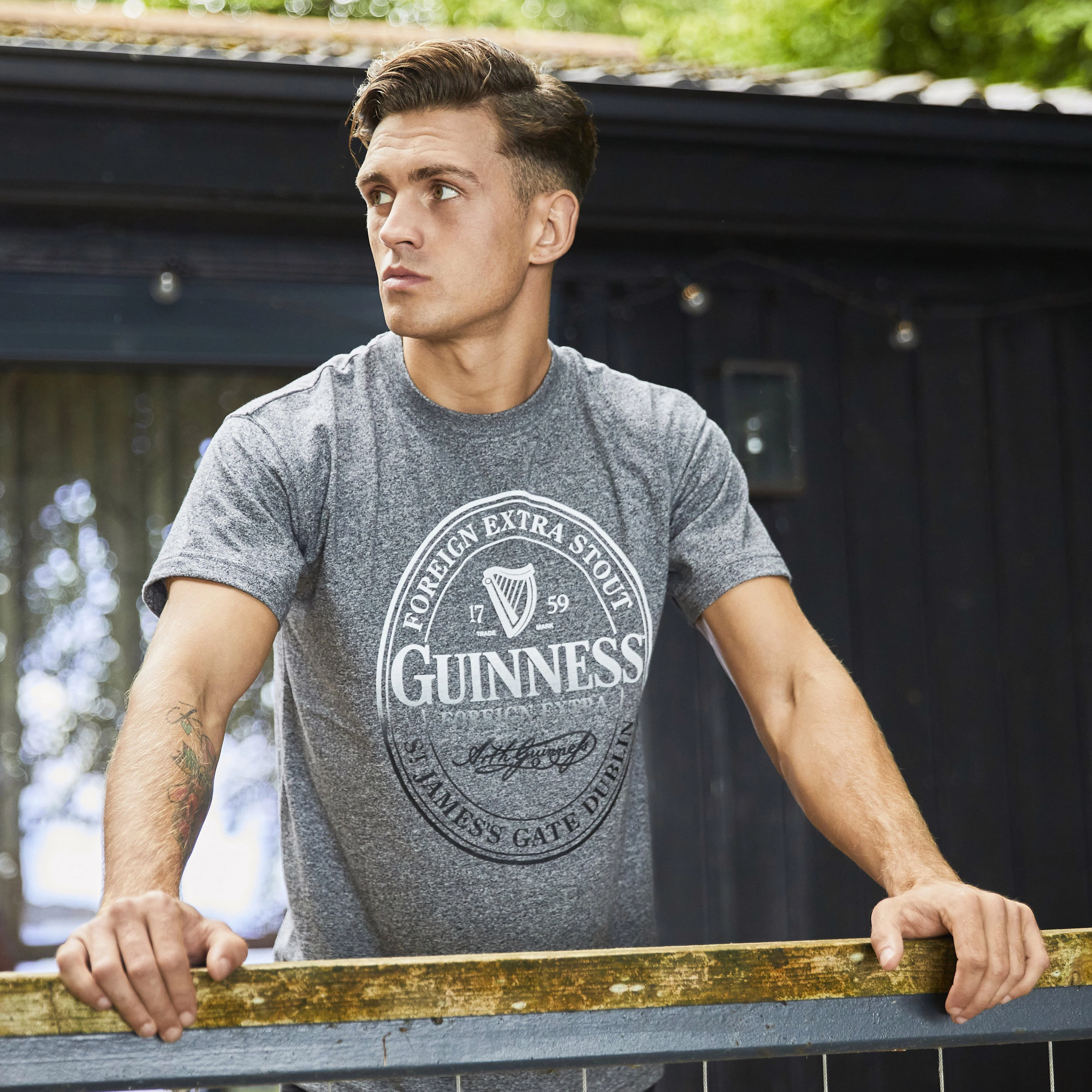 Guinness Stamp Round Neck Grey T-Shirt - Image 2