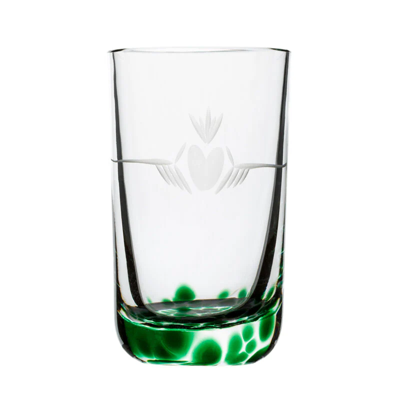 Handetched Irish Claddagh Shot Glass