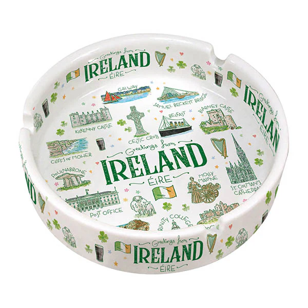 Ireland Aquarelle Ceramic Ashtray