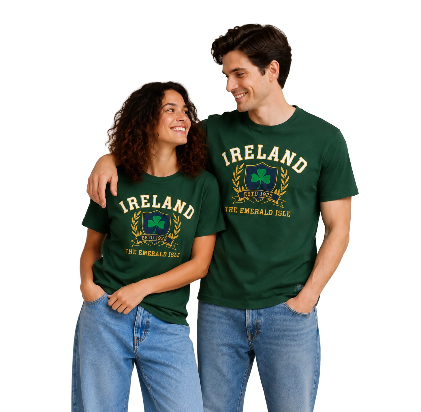 Ireland Celtic Lucky Forest Green Unisex T-Shirt - Image 2