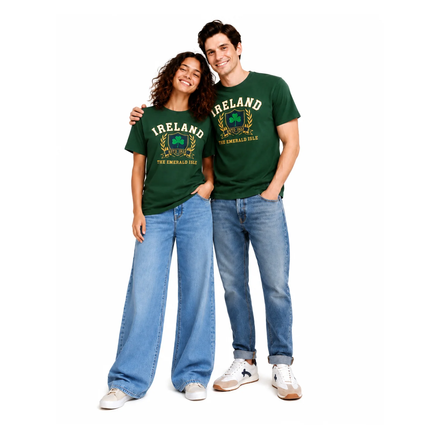 Ireland Celtic Lucky Forest Green Unisex T-Shirt - Image 3