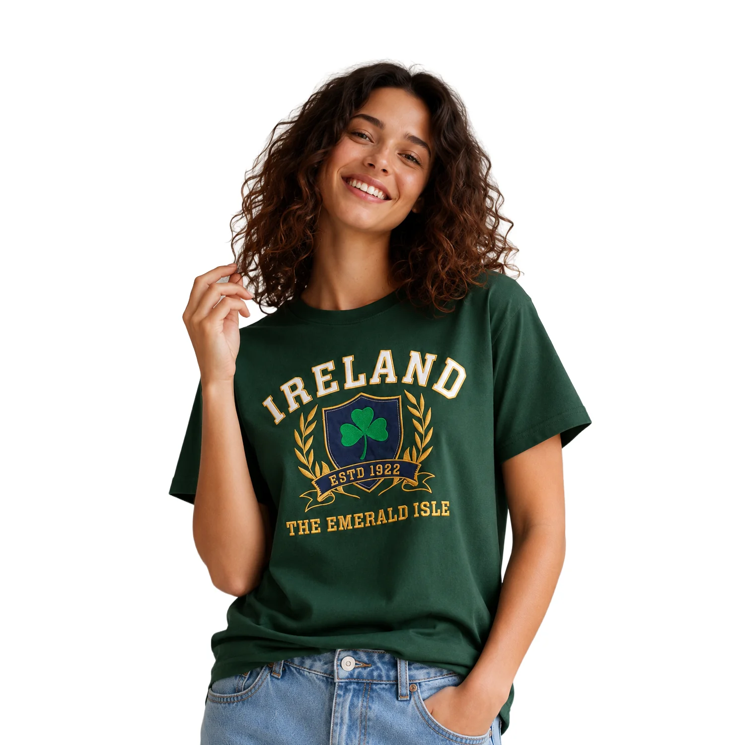 Ireland Celtic Lucky Forest Green Unisex T-Shirt - Image 4