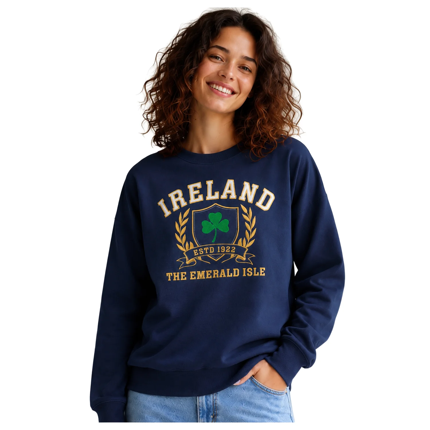 Ireland Celtic Lucky Navy Unisex Sweatshirt - Image 4