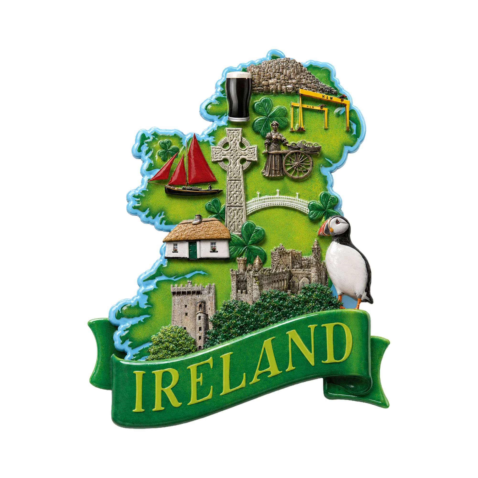 Ireland Resin Printed Magnets Set of Two - Image 3