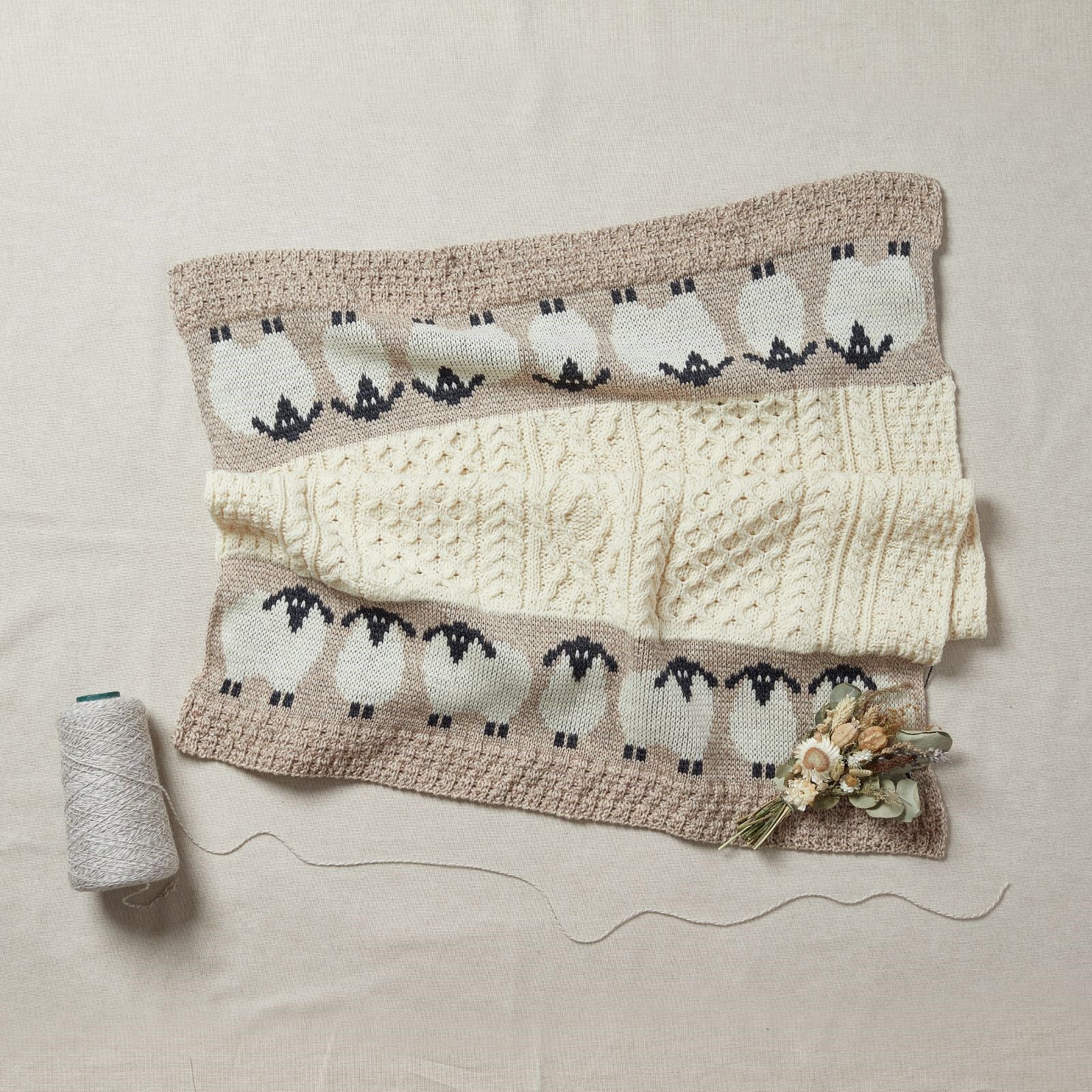 Kids Aran Sheep Baby Throw