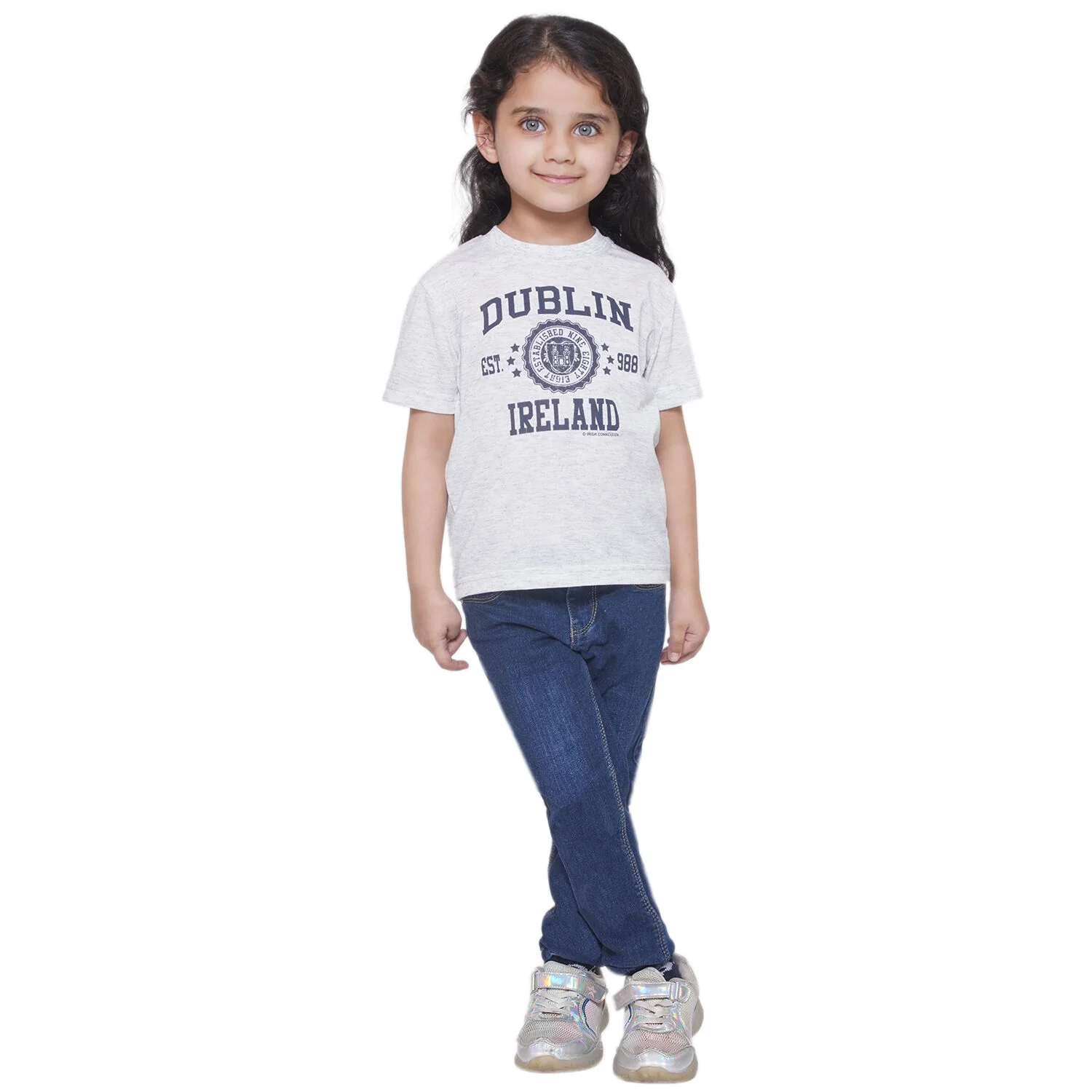 Kids Dublin 988 Stamp Stars T-Shirt Ash Grey - Image 3