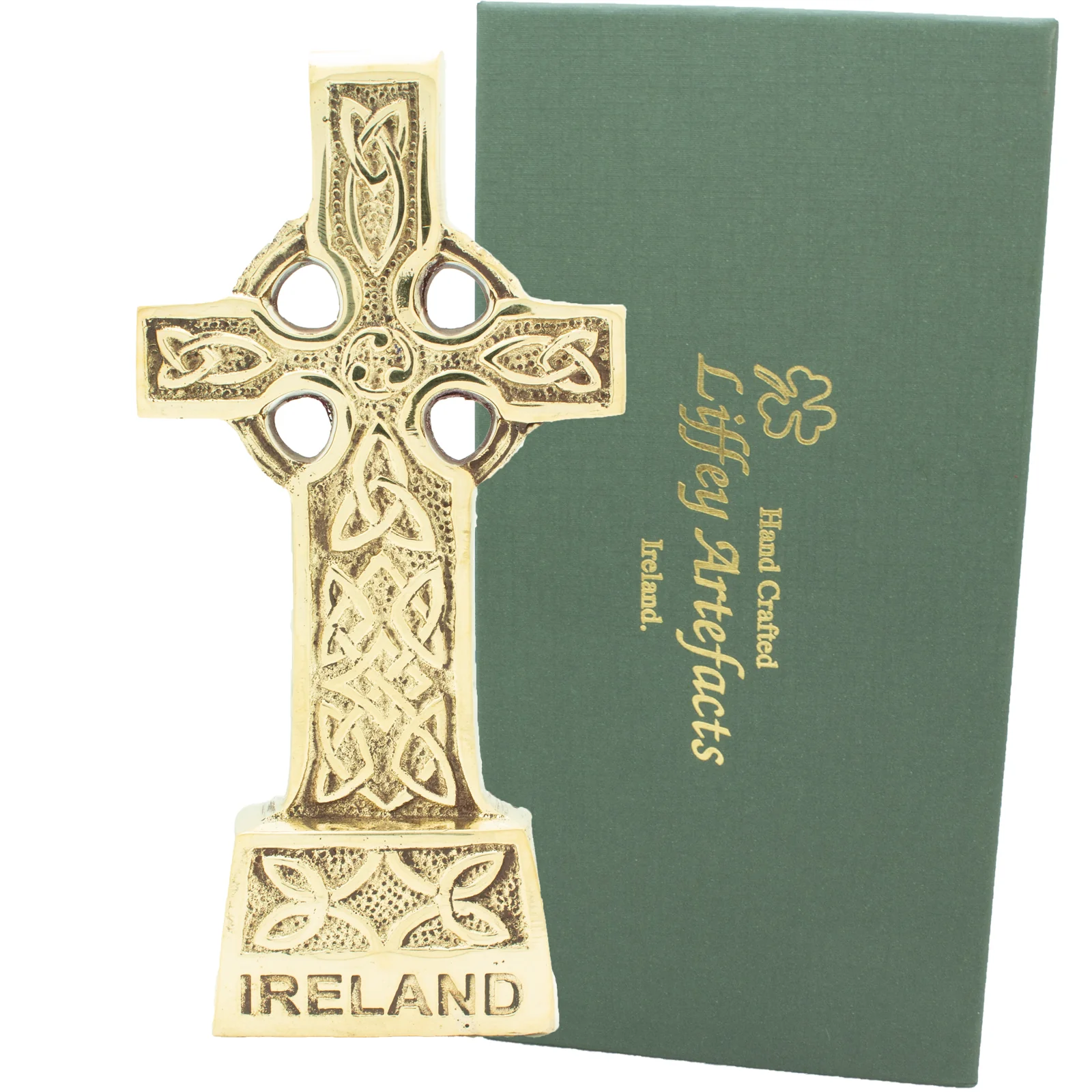 Large Standing Brass Celtic Cross - Image 3
