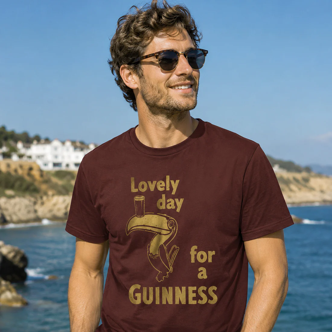 Lovely Day for a Guinness Brown T-Shirt - Image 2