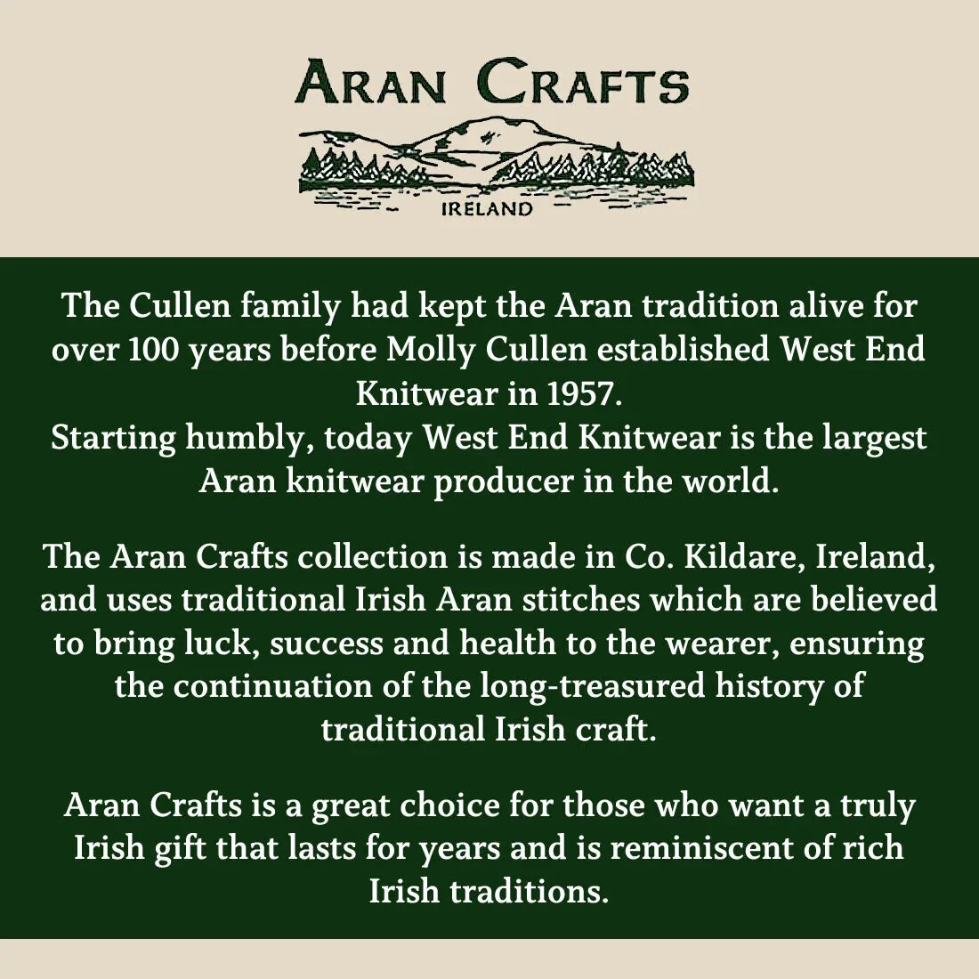 Men's Aran Cable Knit Crew Neck Moss Green Jumper - Image 7