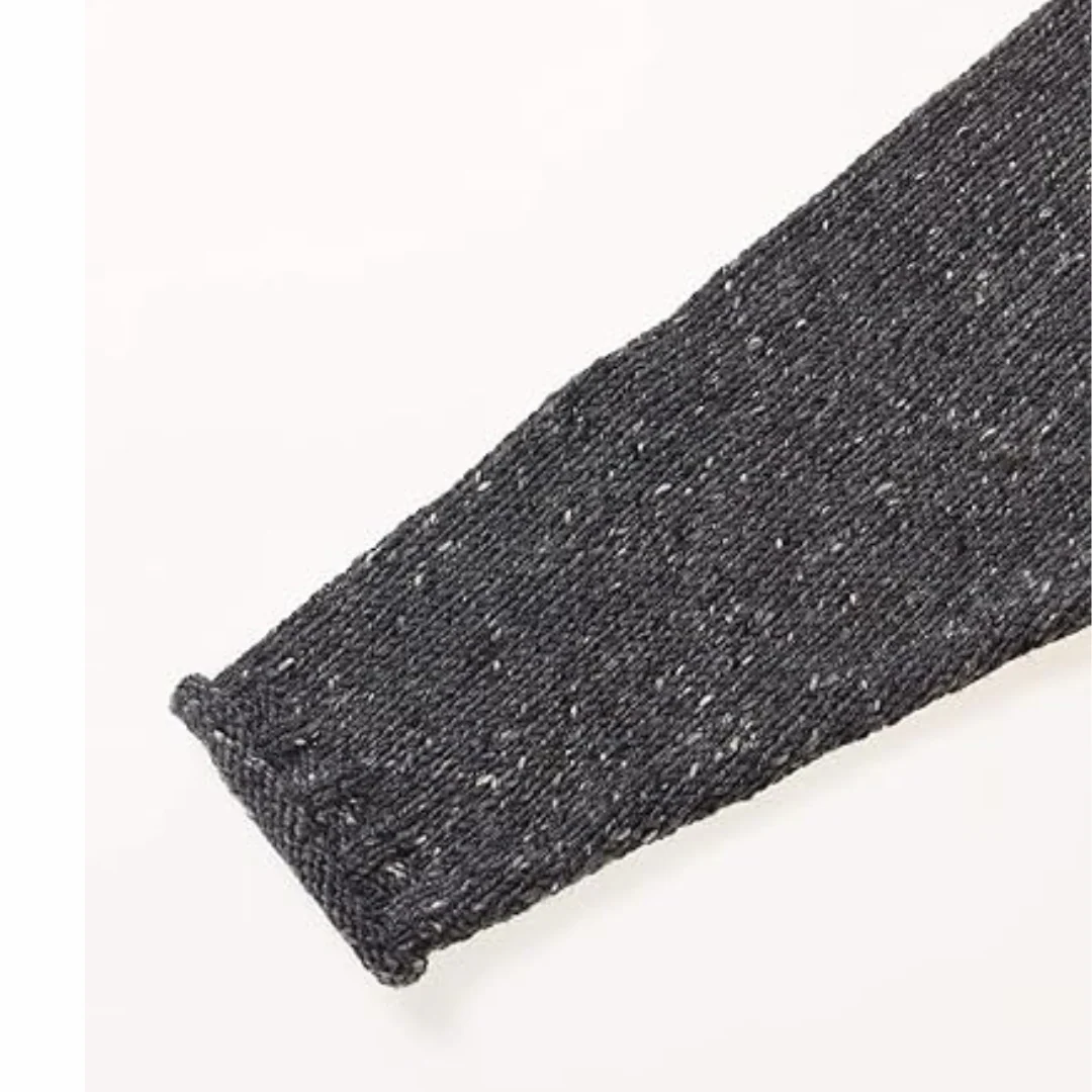 Men's Donegal Wool Curl Neck Charcoal Jumper - Image 5