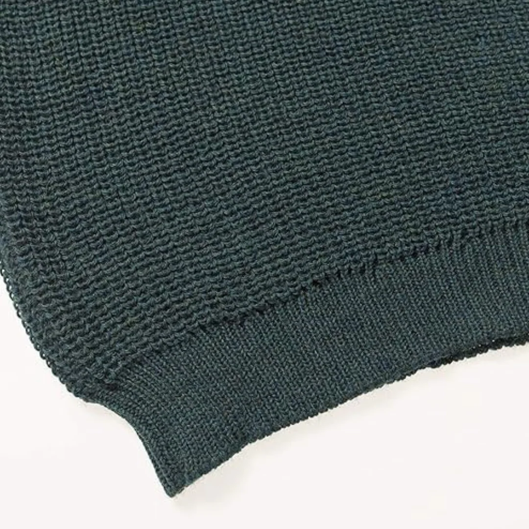 Men's Fisherman Ribbed Aran Moss Jumper - Image 3