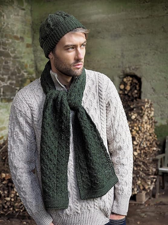 Men's Merino Wool Honeycomb Green Hat - Image 2