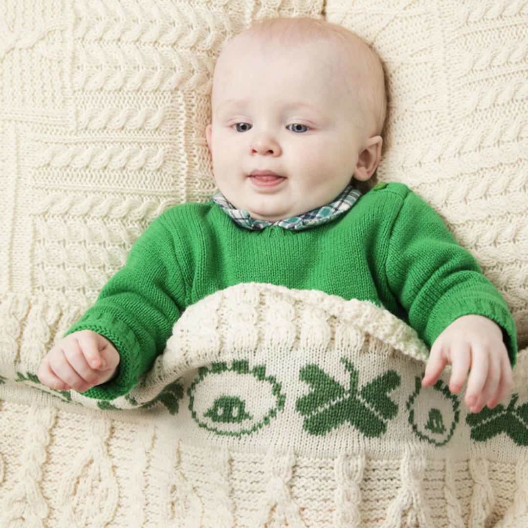Merino Sheep & Shamrock Baby Throw - Image 4