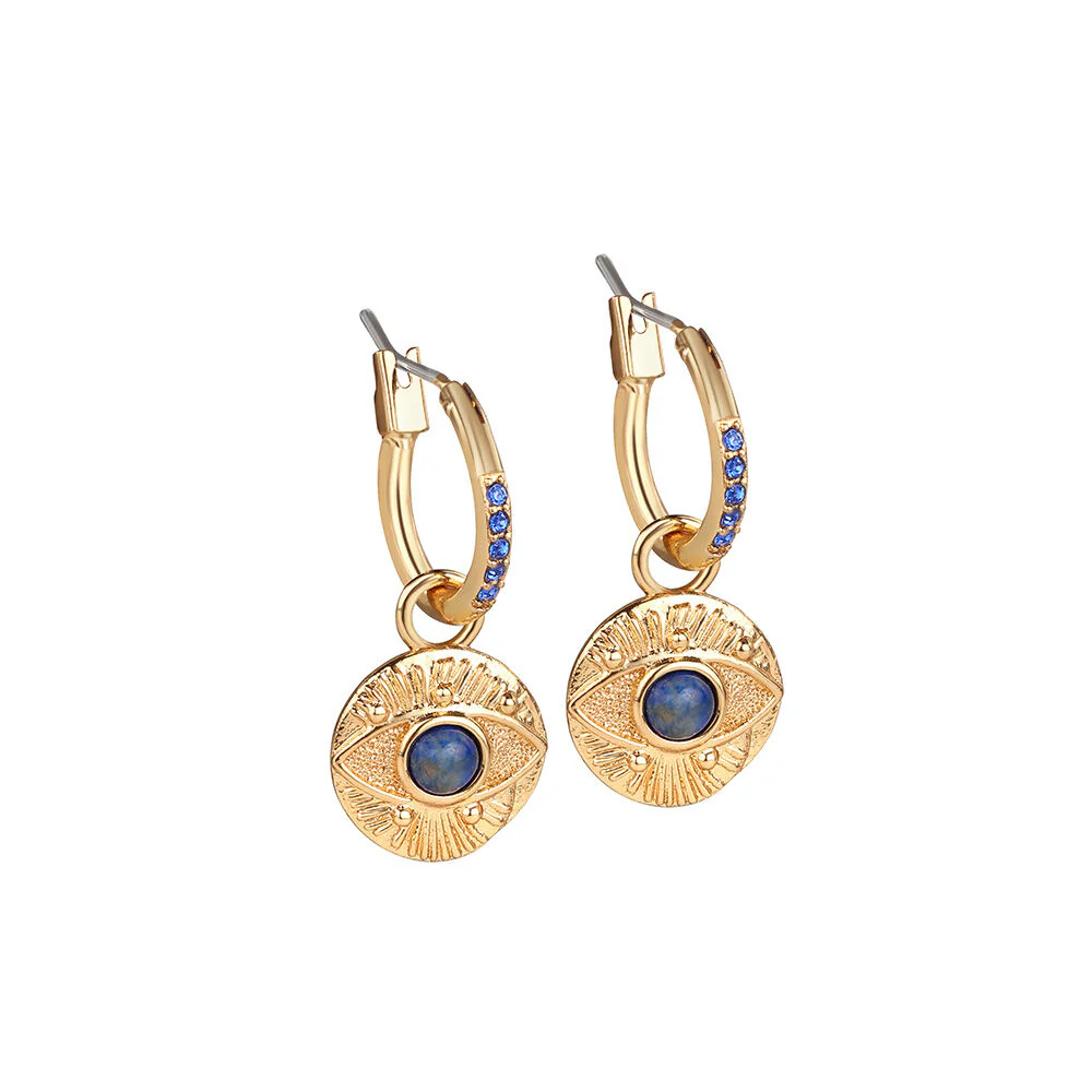 Newbridge Silverware All Seeing Eye Earrings Gold Plated