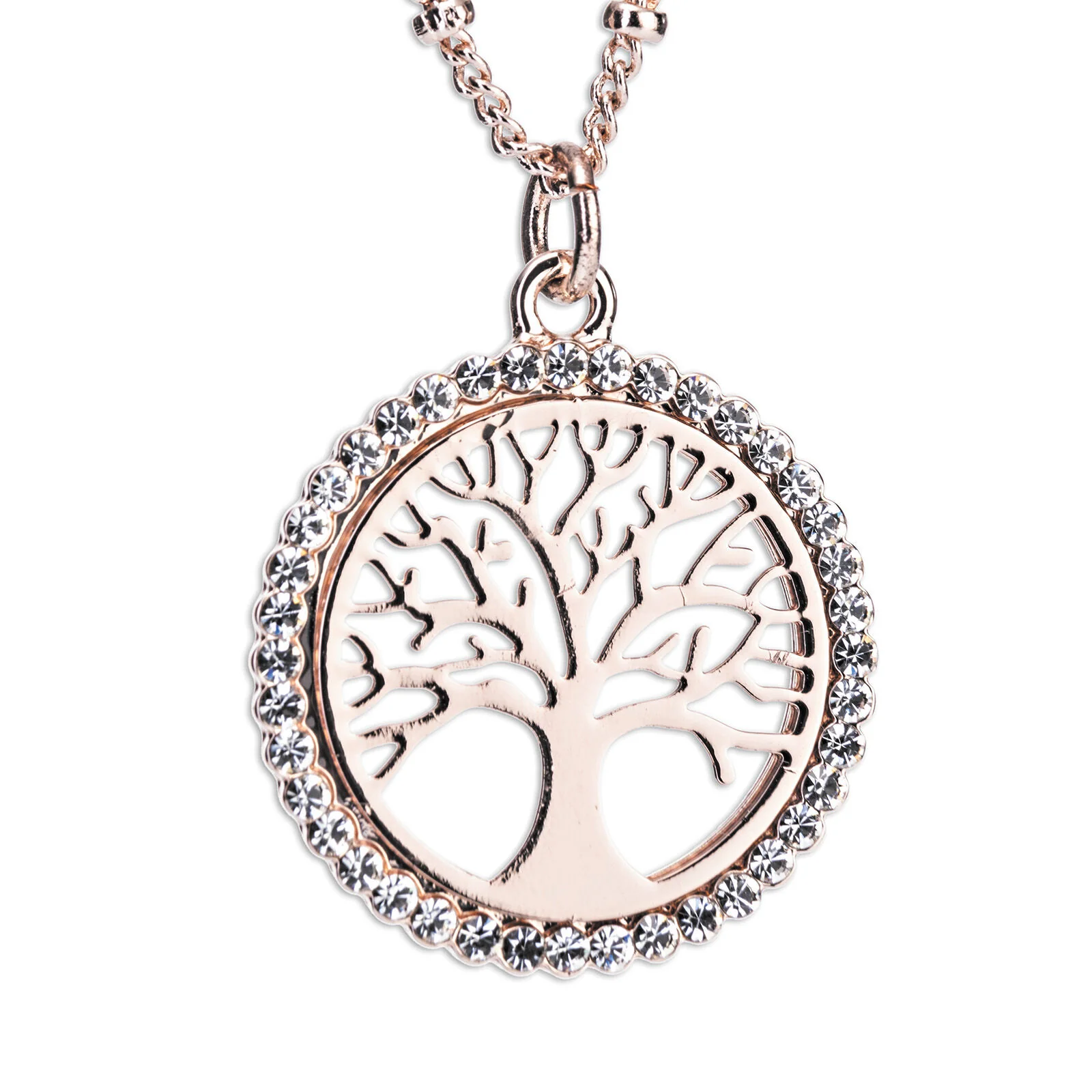 Newgrange Living Rose Gold Stone & Diamante Necklace