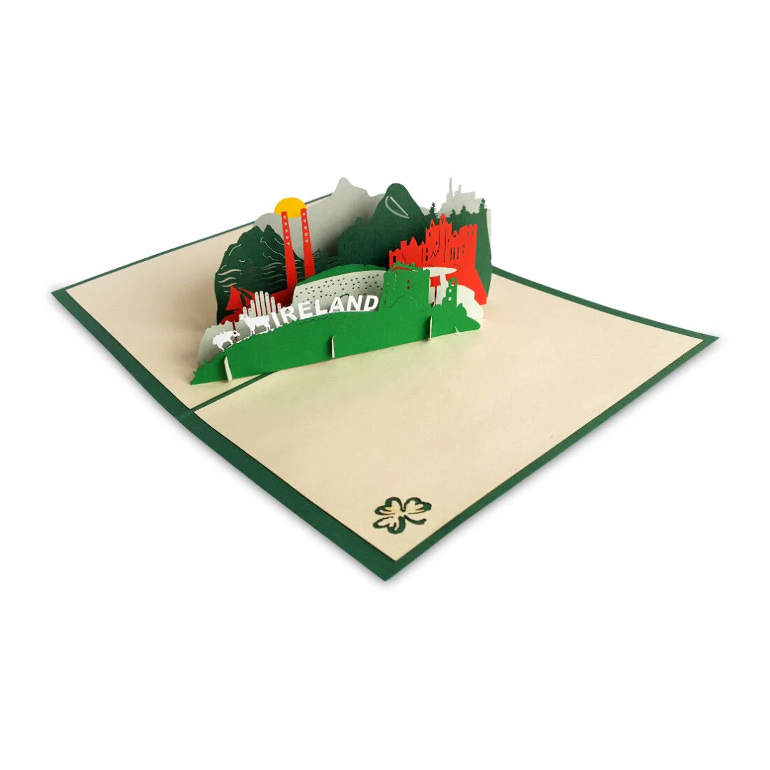 Pop-up Card With Irish Landmarks & Icons Design & Ireland Text