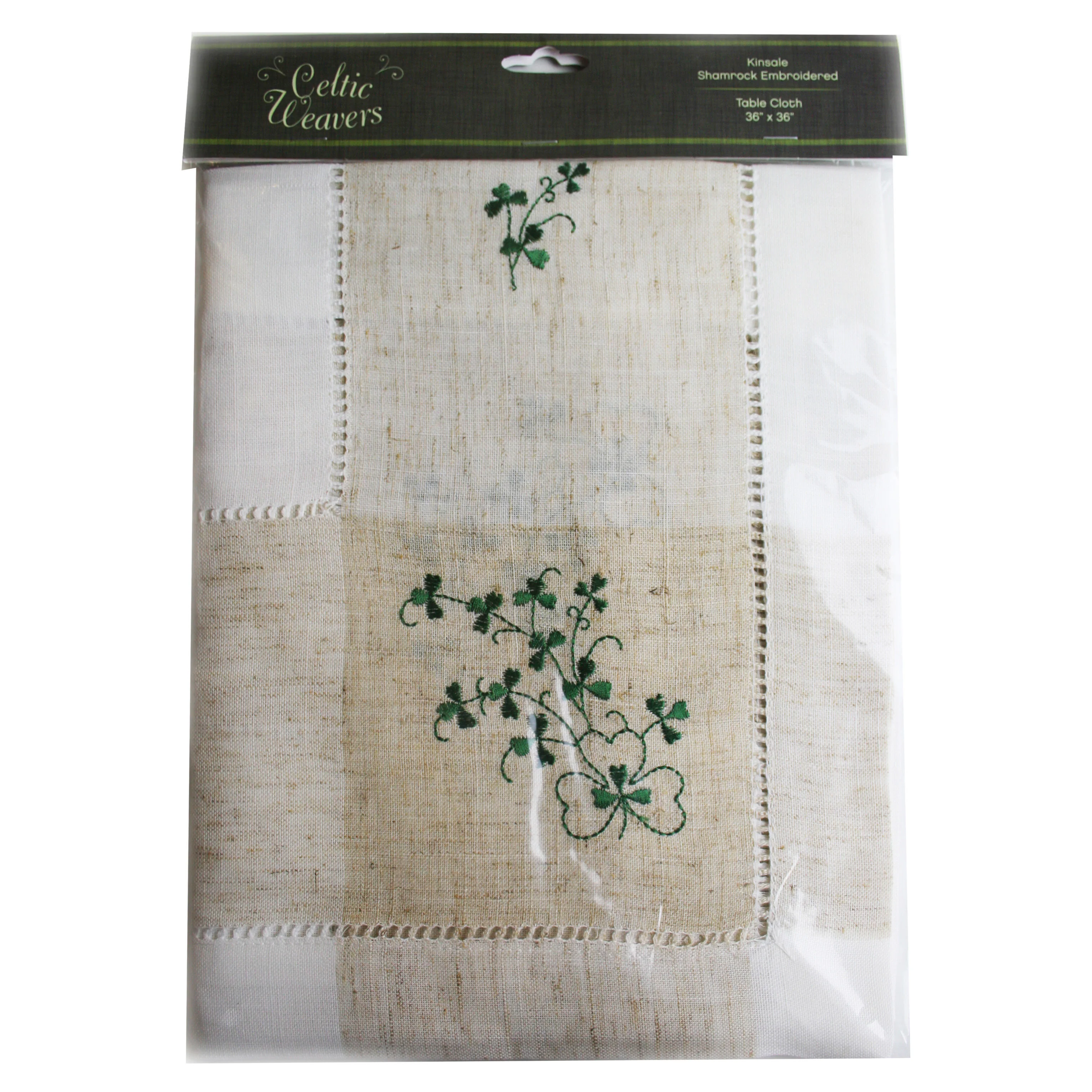 Pure Cotton Natural Tablecloth Designed With Shamrock Crochet 36β X 36β - Image 3
