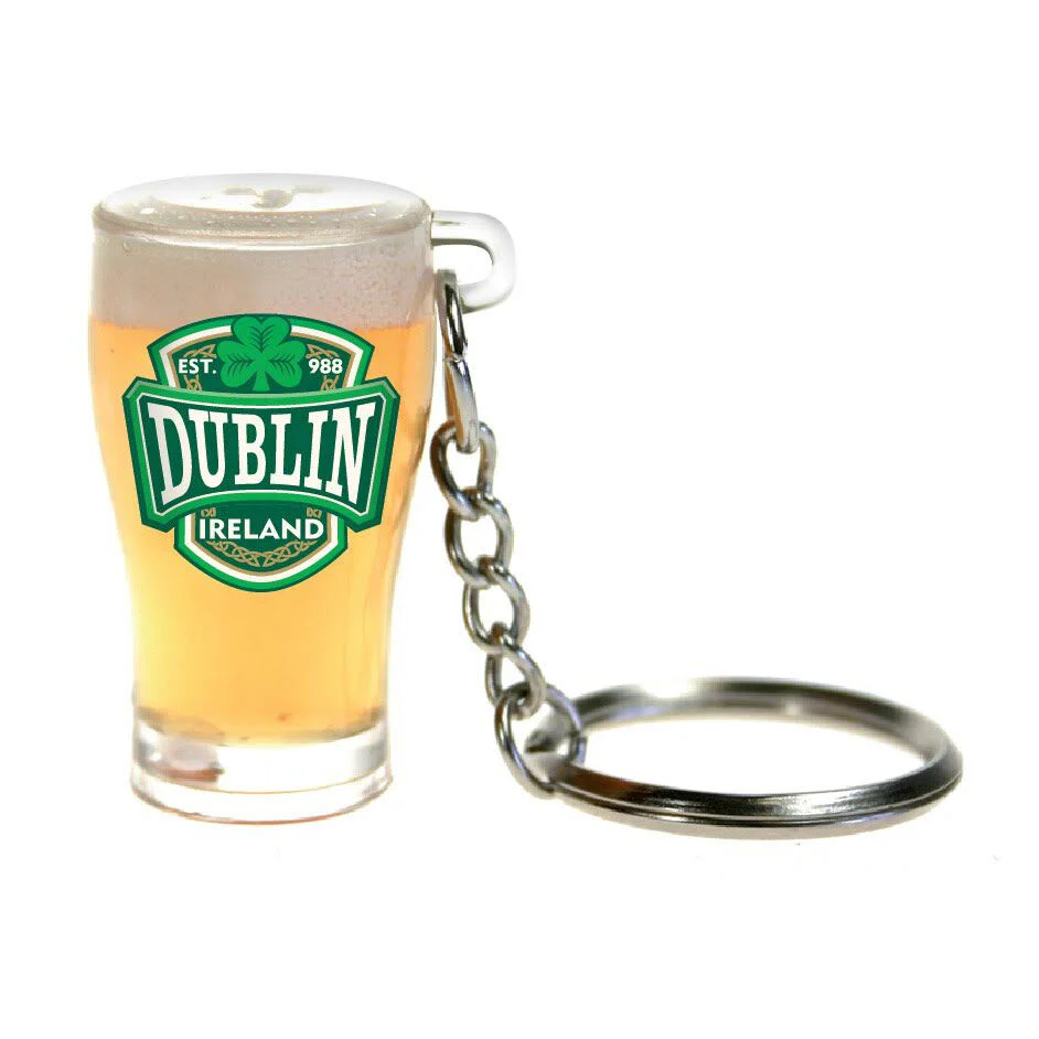Pvc Pint Glass Keychain With Dublin Varsity Crest - Image 2