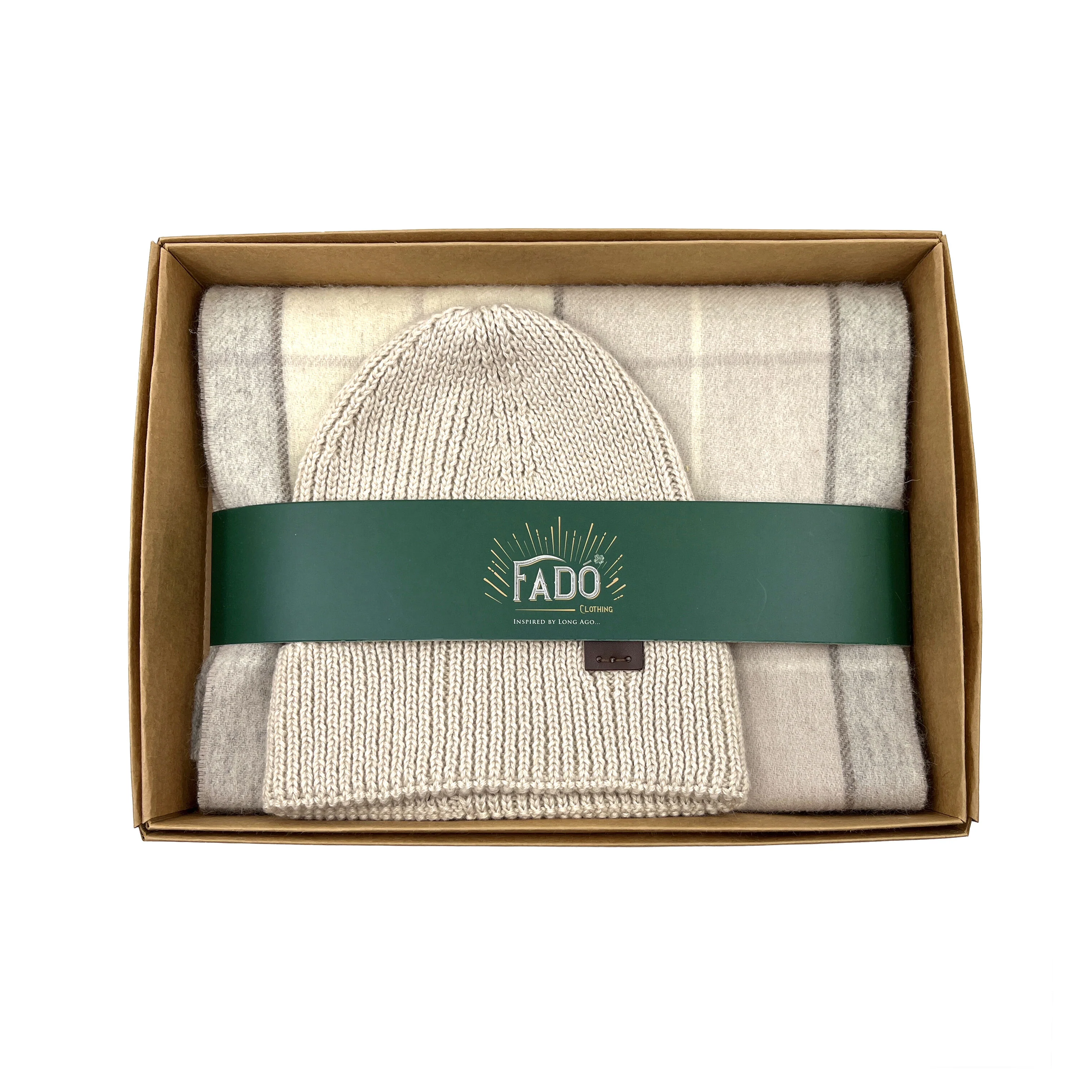 Schull Fisherman Beanie & Scarf Set Nat