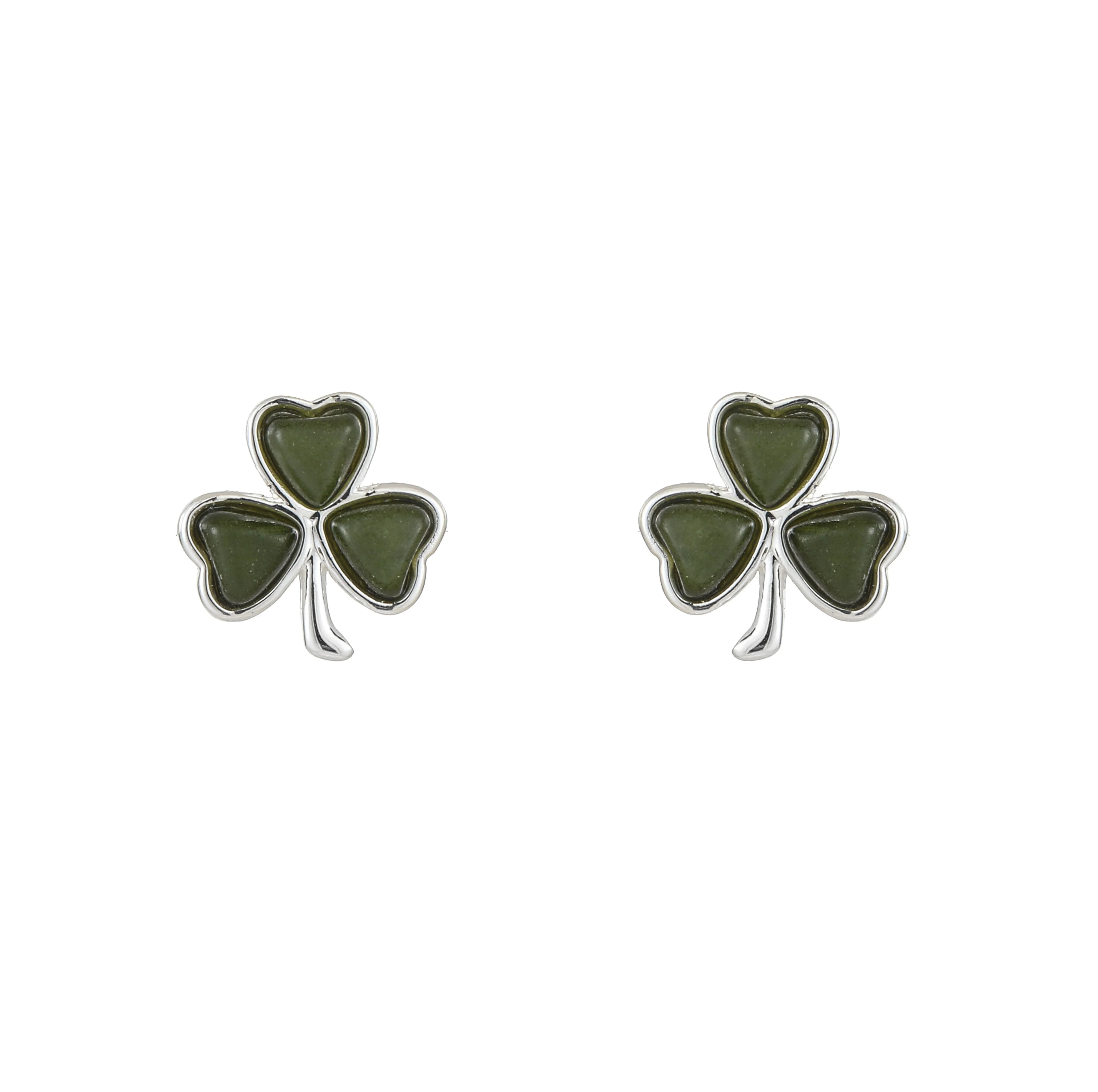 Shamrock Inlaid Marble Earrings
