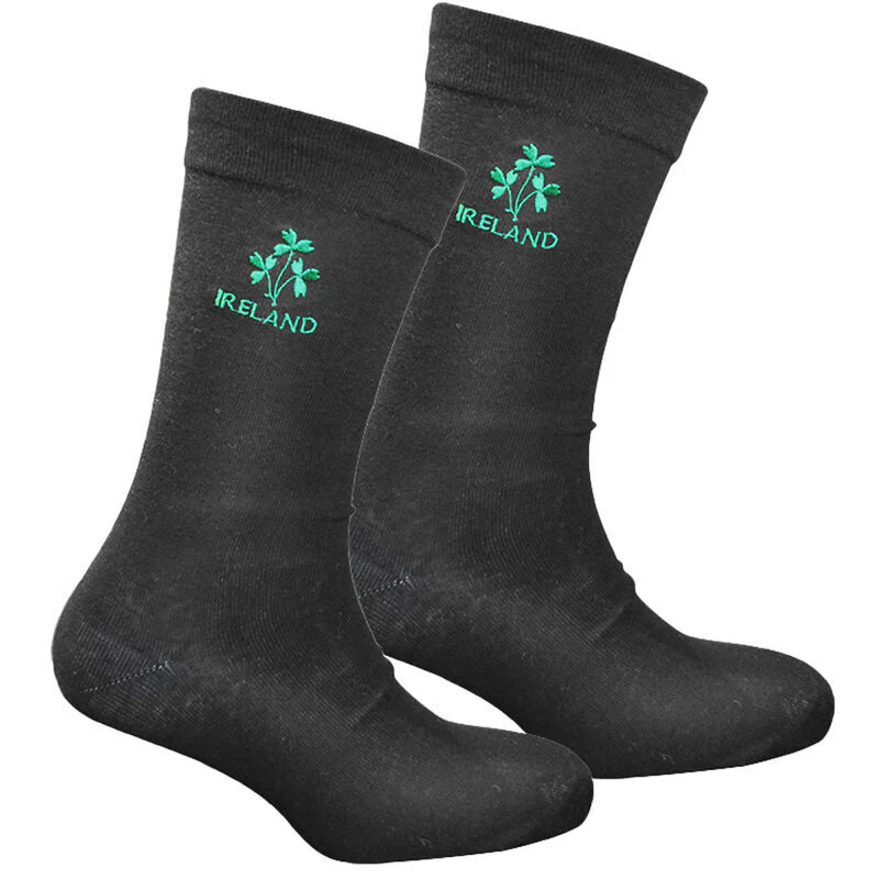 Shamrock & Ireland Black & Green Socks