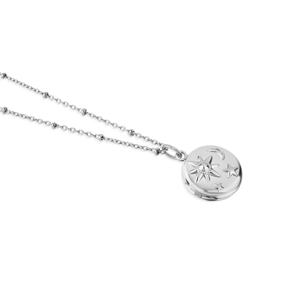 Silver Plated Amy Huberman Newbridge Silverware Locket With Sun Moon & Stars Design - Image 3