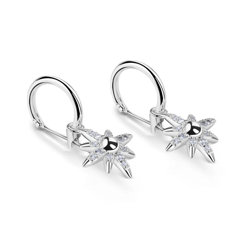 Silver Plated Amy Huberman Newbridge Silverware Star Earring Clear Stones - Image 2