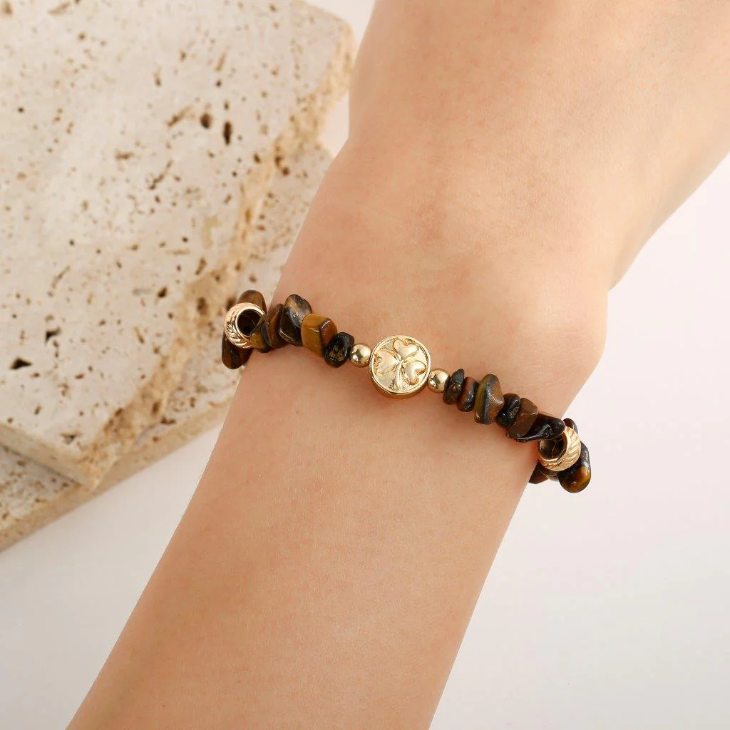 Tiger Eye Semi-Precious Stone Chip Bracelet - Image 2