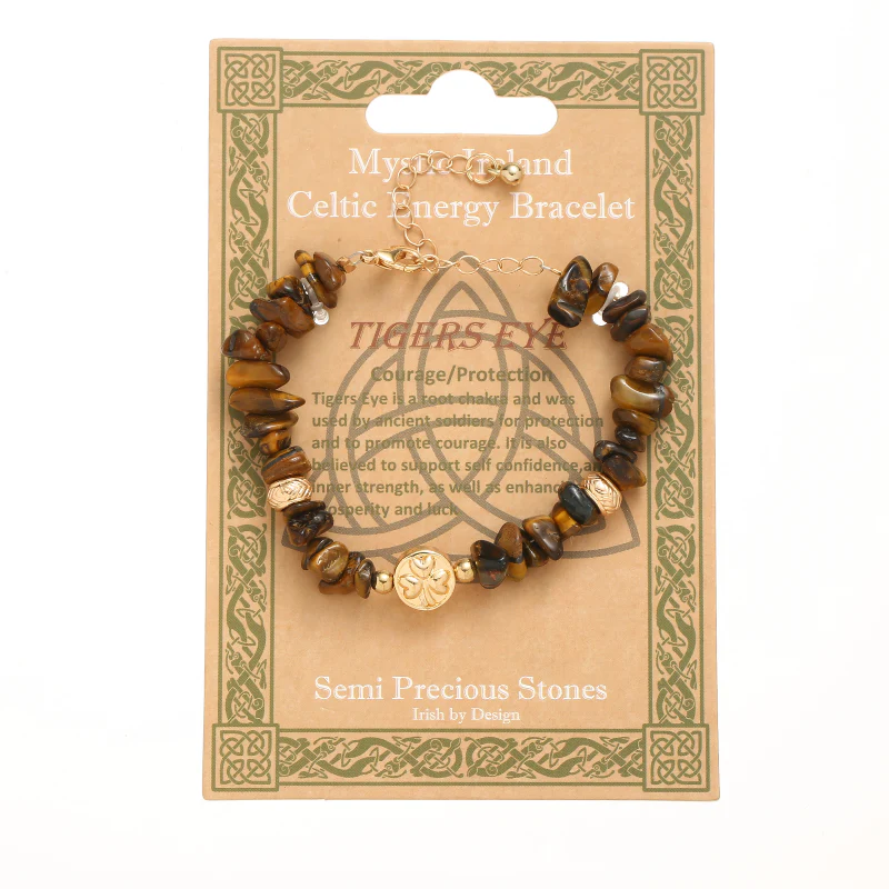 Tiger Eye Semi-Precious Stone Chip Bracelet - Image 3