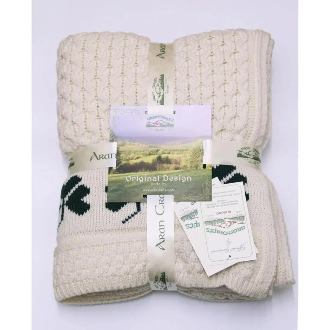 Traditional Irish Natural Shamrock Throw - Image 3