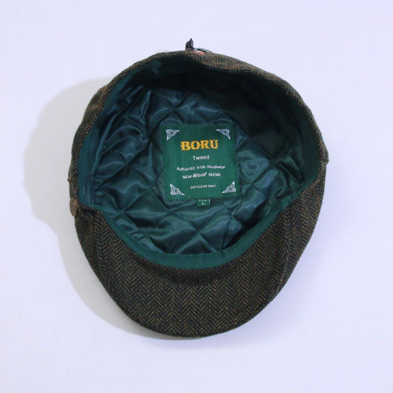 Tweed Hat Countryman Green Herringbone - Image 2