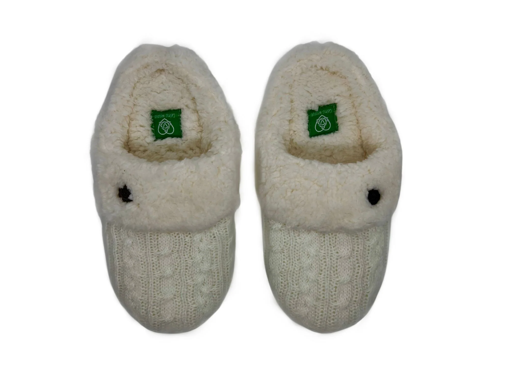 Unisex Celtic Weave Cream Slippers - Image 2