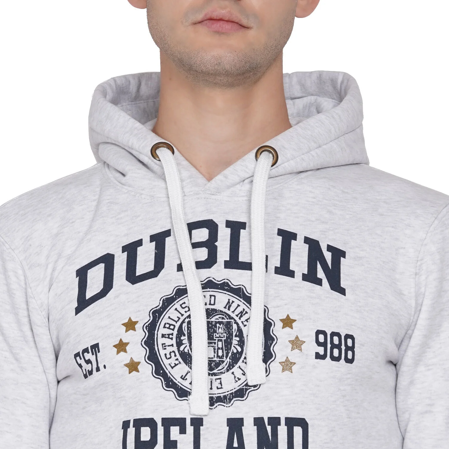 Unisex Dublin 988 Stamp Stars Hood Ash Grey - Image 2
