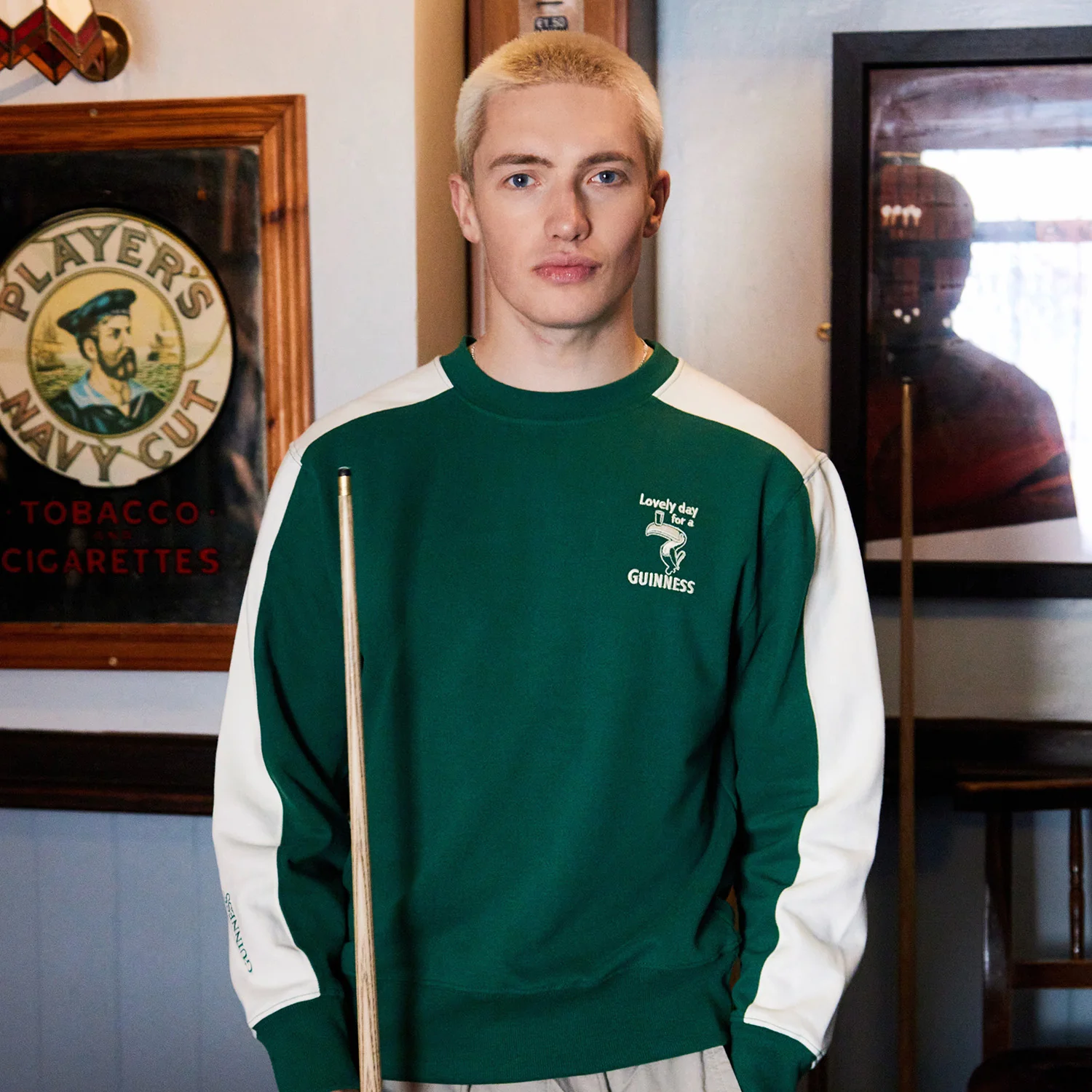 Unisex Guinness Toucan Sweatshirt Green and White - Image 2